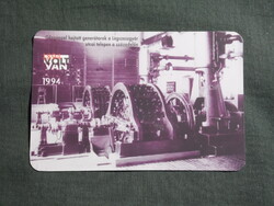 Kártyanaptár,DÉDÁSZ áramszolgáltató,Pécs,Légszeszgyár üzem,Gőzgéppel hajtott generátor,1994 (2)