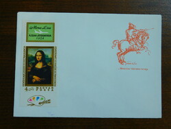 FDC 1974. Mona Lisa - ázsiai látogatása tabos bélyeggel