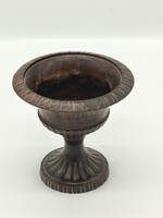 Règi réz/bronz talpas virágtartó, kaspó