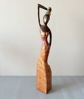Exkluzív, 50 cm-es Kézzel Faragott Egzotikus Fa Szobor – Modern Etno Dekoráció
