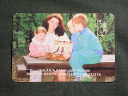 Kártyanaptár,Baranya Takarékszövetkezet,gyerek,női modell,1994 (2)
