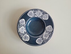 Retro régi nagy 31,5 cm mázas jelzett kerámia fali tál mid century fali dísz falitál