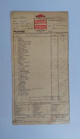 Szerviz munkalap Adler Junior 1938-ból