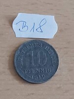 NÉMET BIRODALOM DEUTSCHES REICH 10 PFENNIG 1919 Cink, II. Vilmos  B18