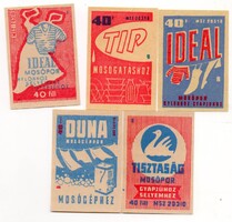 Gyufacímke: "Mosópor"  1959. 5 db egyben.