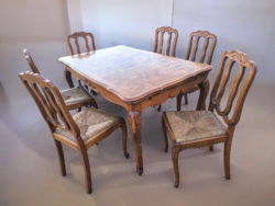 Neobarokk étkező garnitúra,bővihető asztal + 6 db szék.