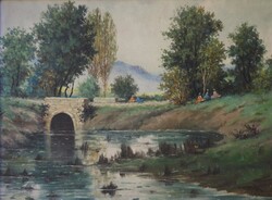 (K) Veress Z. jelzéssel (20.sz.k.) : Folyópart kirándulókkal