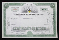 USA Spartans Industries Inc. 100 részvény 1968 - ruhaipar, kereskedelem