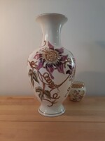 Orchidea mintás Zsolnay váza (nagy, 39cm)