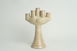 Mid Century Kerámia Gyertyatartó / Ritka / Retró