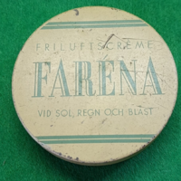 Vintage Svéd  Faréna Friluftscreme krémes bádog doboz Henrik Gahns AB.-től 1950 évek