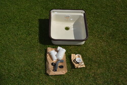 Falra szerelhető retro zománc mosogató tálca zománcos 1 medencés 45x45 teljesen új