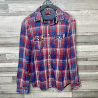 Desigual Man Regular kék-piros kockás ing M-L