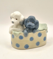 Lladro Nao kutyusok kosárban 8cm