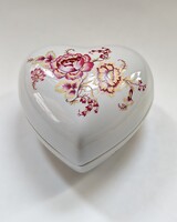 Zsolnay szív alakú porcelán bonbonier – kézzel festett, aranyozott, hibátlan