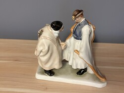 Herendi porcelán búcsúzkodó juhászok