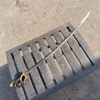 Francia dupla vércsatornás kard szaru markolattal az 1800-as évek 2.feléből