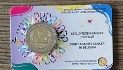 Belgium 2 euro emlék kiadás 2024 BU coincard - Harc a mellrák ellen
