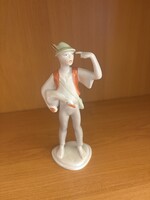 Retro Hollóházi "Libapásztor Fiú" Figura – Kézzel Festett, Hibátlan!