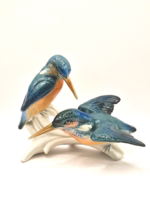 Ritka Karl Ens német porcelán Kingfisher Jégmadár pár 13.5cm