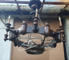 Eredeti Antik Népművészeti Csillár hiányos búra nélkül Cca 1900 évek korának megfelelő állapotban.