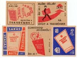 Gyufacímke: Takarék betét, 1958.