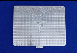 Monogramos 800 finomságú ezüst cigarettatárca 120,6 g 1920-30 évek