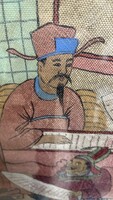Antik kínai vászon festmény, keleti, ázsiai, japán