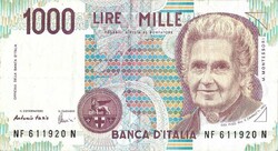 1000 lire lira 1990 Fazio és Amici Olaszország 2.
