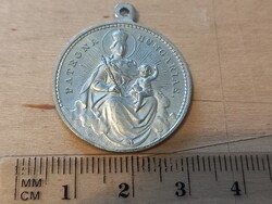 Patrona Hungariae Sanctus Emericus vallási érem aluminiumból