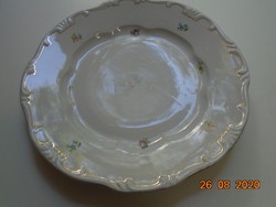 Zsolnay barokk ,aranytollazott lapos tányér szórt virágmintával