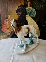 Hatalmas (34x29 cm) Porfin Cluj-Napoca porcelán orosz agár - Hibátlan