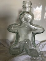 DÍSZÜVEG - MÉZESKALÁCS BABA - 25 x 16 x 7 cm  - RENDKÍVÜL VASTAG - HIBÁTLAN