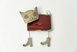 Retró Kerámia Cica Fali Dísz / Retró / Régi