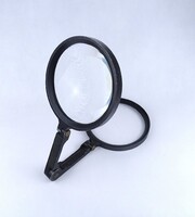 1Z580 Régi összecsukható alumínium állványos asztali nagyító