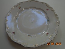 Zsolnay barokk, aranytollazott lapos tányér szórt virágmintával