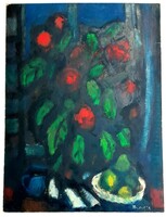 Thuróczy Zoltán - Csendélet 1978 Képcsarnok olajfestmény 80x60cm