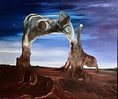 Artwork by Janó Bari (Kazincbarcika, 1955. May 13. −) Hungarian painter of Roma origin