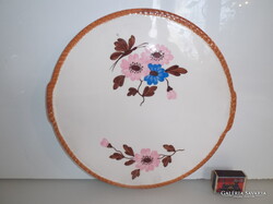 TÁLCA -  FAJANSZ - 30 cm - SORSZÁMOZOTT - KÉZZEL FESTETT  - OSZTRÁK - 30 x 2 cm - HIBÁTLAN