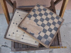 Antik 2 db sakk készlet és malom csak egyben eladó