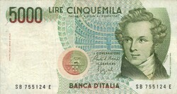 5000 lire lira 1985. Ciampi és Speziali Olaszország 2.