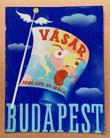 1940. április-májusi BNV (Budapesti Nemzetközi Vásár) plakátterve, aquarell kartonon - 16 x 21 cm