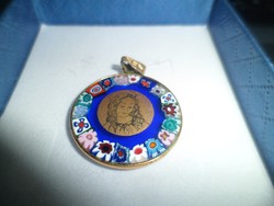 Aranyozott Millefiori medál