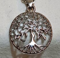 Ezüstözött Életfa Medál Nyaklánc 316L Sebészeti Acél Hipoallergén + Ékszerdoboz. Új!