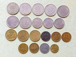 Görögország 20 db Különböző Érme 50 Lepta 1 2 5 10 Drachma 1966-1992