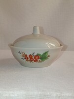 Retro szovjet porcelán CUKORTARTÓ ribizli mintával