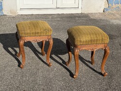 2 db antik neo barokk puff ülőke zsámoly sámli kis szék támla nélkül