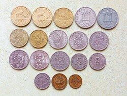 Görögország 18 db Különböző Érme 50 Lepta 1 5 10 20 50 Drachma 1966-1992