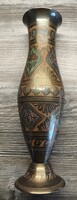 Indiai, réz, díszes, festett gyönyörű váza  (cc 30cm)