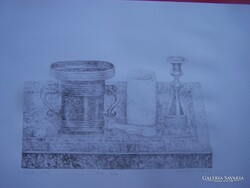 Zemlényi Csaba (1943-): Csend, 2004. Litográfia, papír, jelzett, művészpéldány EA III/VII , 18x31,5